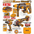 Akumulatorski set alata 3/1 CKLI202598E+2x4,0Ah SUPER INGCO