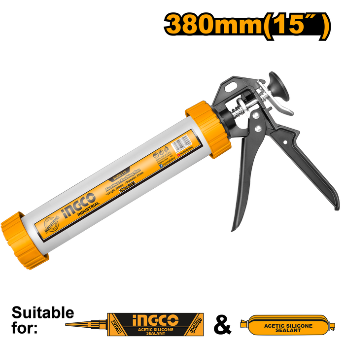 Alu. pištolj za silikon 380mm HCG0115 INDUSTRIAL INGCO