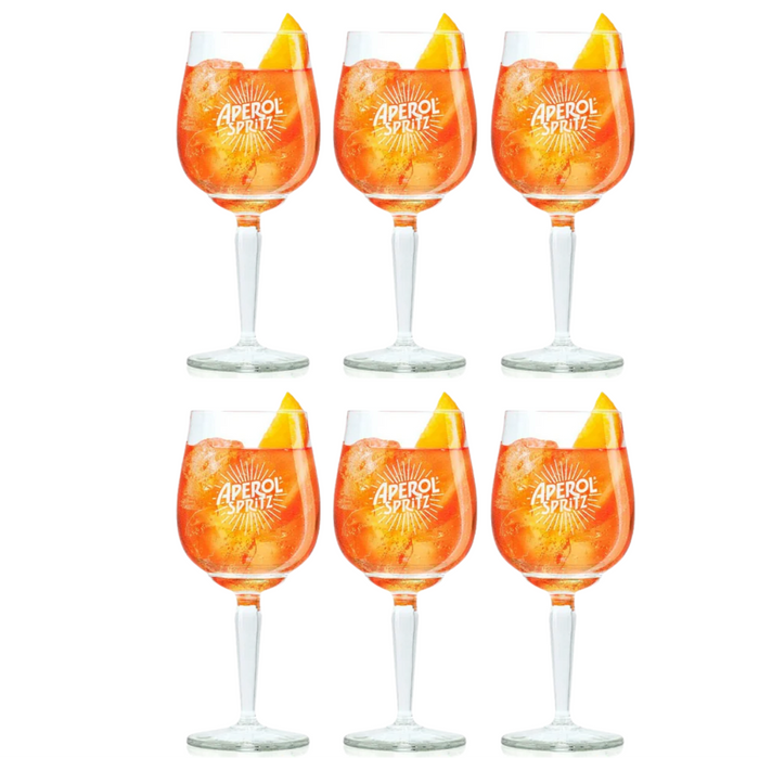 Aperol Spritz Glazen - 450 ml - Officieel Glas - 6 stuks