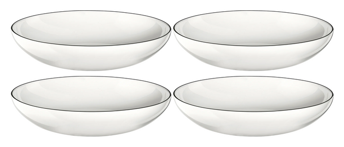 ASA Selection Diepe Borden / Pastaborden A Table Ligne Noire ø 22 cm - 4 Stuks set image