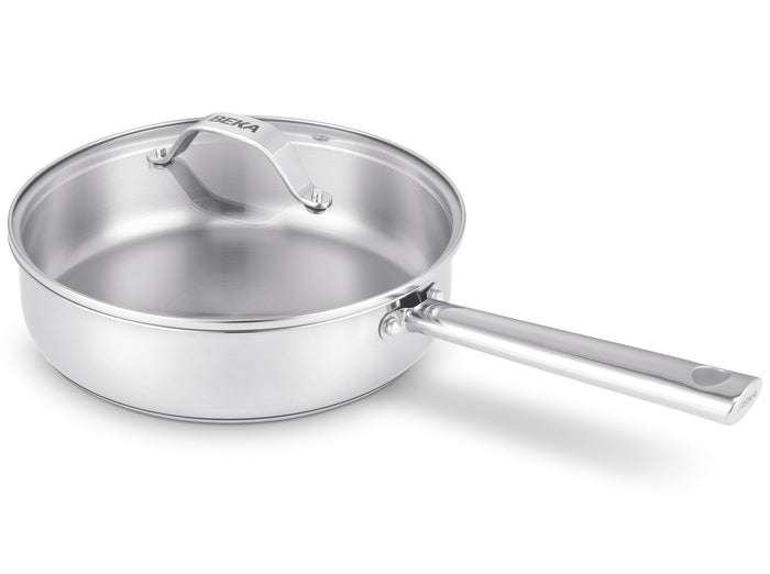 Beka Hapjespan / Sauteerpan met glazen deksel Cicla ø 24 cm - geschikt voor alle warmtebronnen - zonder anti-aanbaklaag