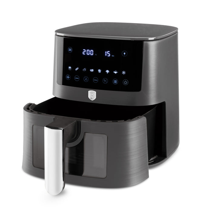 BerlingerHaus Airfryer XL Mat Antraciet - met Kijkvenster - 5 Liter - 1400W