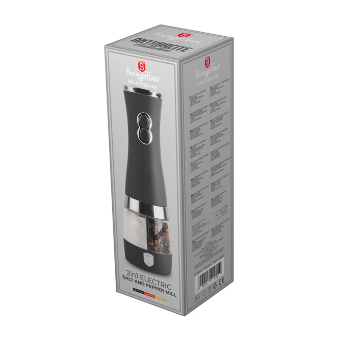 BerlingerHaus Peper- en Zoutmolen Elektrisch Mat Antraciet - 2-in-1 - Keramische Molen