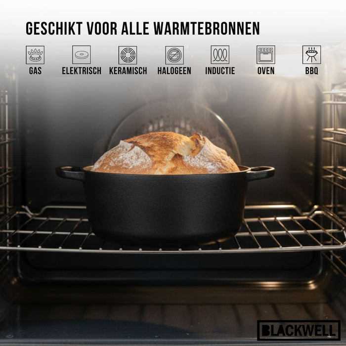 Blackwell Braadpan met deksel Cast Iron Gietijzer ø 20 cm - zonder anti-aanbaklaag