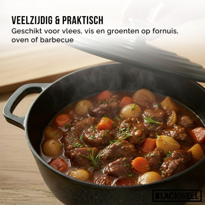 Blackwell Braadpan met deksel Cast Iron Gietijzer ø 20 cm - zonder anti-aanbaklaag