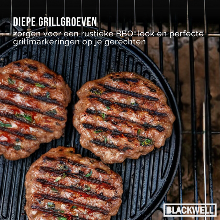 Blackwell Gietijzeren Hamburgerpers / Smash Burger Pers / Grillpers / Vleespers - Cast Iron - ø 18 cm