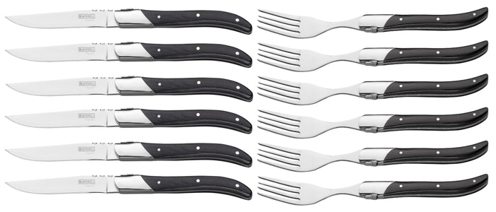 Blackwell Steakbestek Laguiole - Steakmessen & Steakvorken - Pakkahout - 12 Stuks