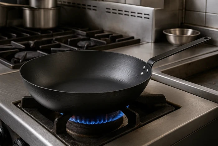 Blackwell Wokpan Carbon Staal ø 30 cm - geschikt voor alle warmtebronnen - zonder anti-aanbaklaag