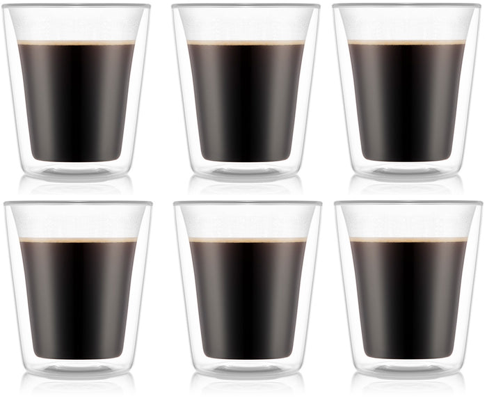 Bodum Dubbelwandige koffie- / theeglazen Canteen - gepatenteerd ventiel - 200 ml - 6 stuks