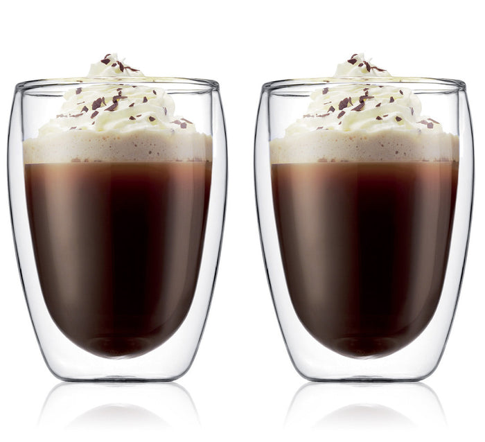 Bodum Dubbelwandige koffie- / theeglazen Pavina - gepatenteerd ventiel - 320 ml - 2 stuks