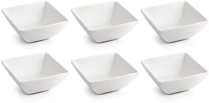 BonBistro Dipschaaltjes Yong Squito 10 x 10 cm - Wit - 6 stuks
