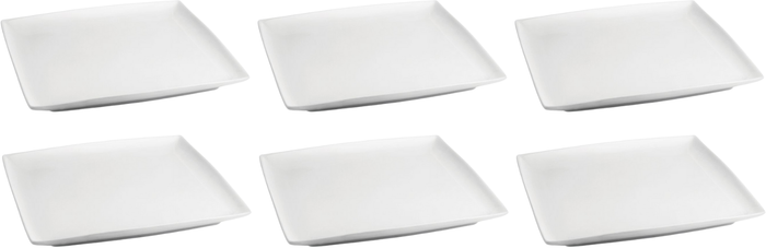 BonBistro Ontbijtborden / Dessertborden Yong Squito 18 x 18 cm - Wit - 6 stuks
