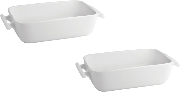 BonBistro Ovenschalen Yong Squito - Wit - 19 x 12 x 6 cm / 720 ml - 2 stuks