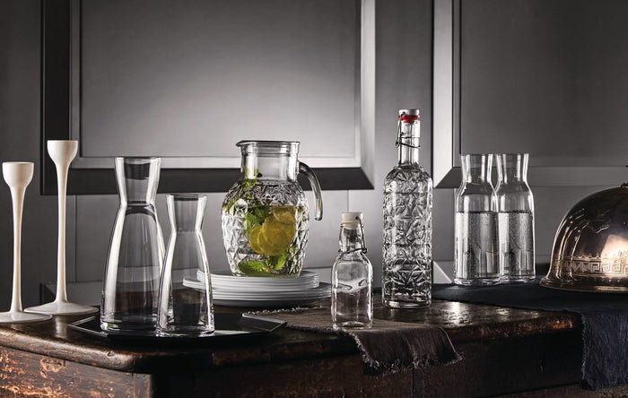 Bormioli Rocco Karaffen / Waterkaraffen Ypsilon - Transparant - 1 liter - 6 stuks