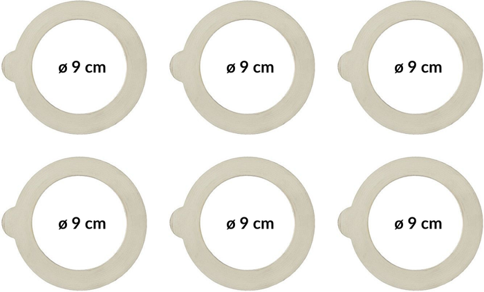 Bormioli Rocco ring voor Weckpot Fido ø 9 cm - 6 stuks