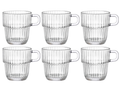 Bormioli Rocco Theeglazen - Koffieglazen met oor - Stapelbaar - Barshine 250 ml - 6 Stuks