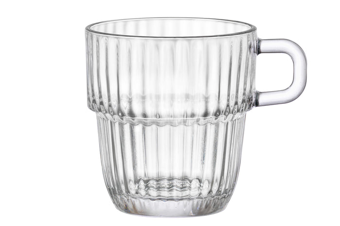 Bormioli Rocco Theeglazen - Koffieglazen met oor - Stapelbaar - Barshine 250 ml - 6 Stuks