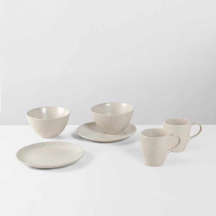 Broste Copenhagen Ontbijtset Nordic Vanilla 6-delig / 2 personen - 2 ontbijtborden, 2 kommen en 2 kopjes