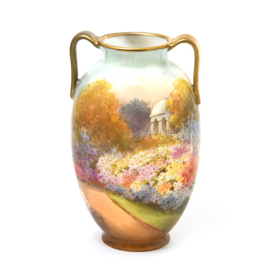 Burslem Vase Double Gold Handles