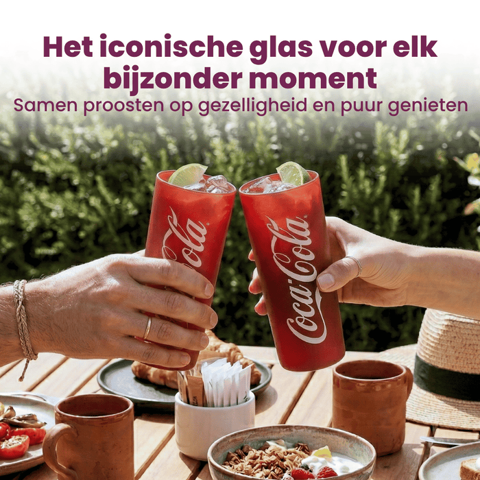 Coca Cola Glazen - Longdrinkglazen - Frisdrankglazen - Frozen - Rood 270 ml - 6 Stuks