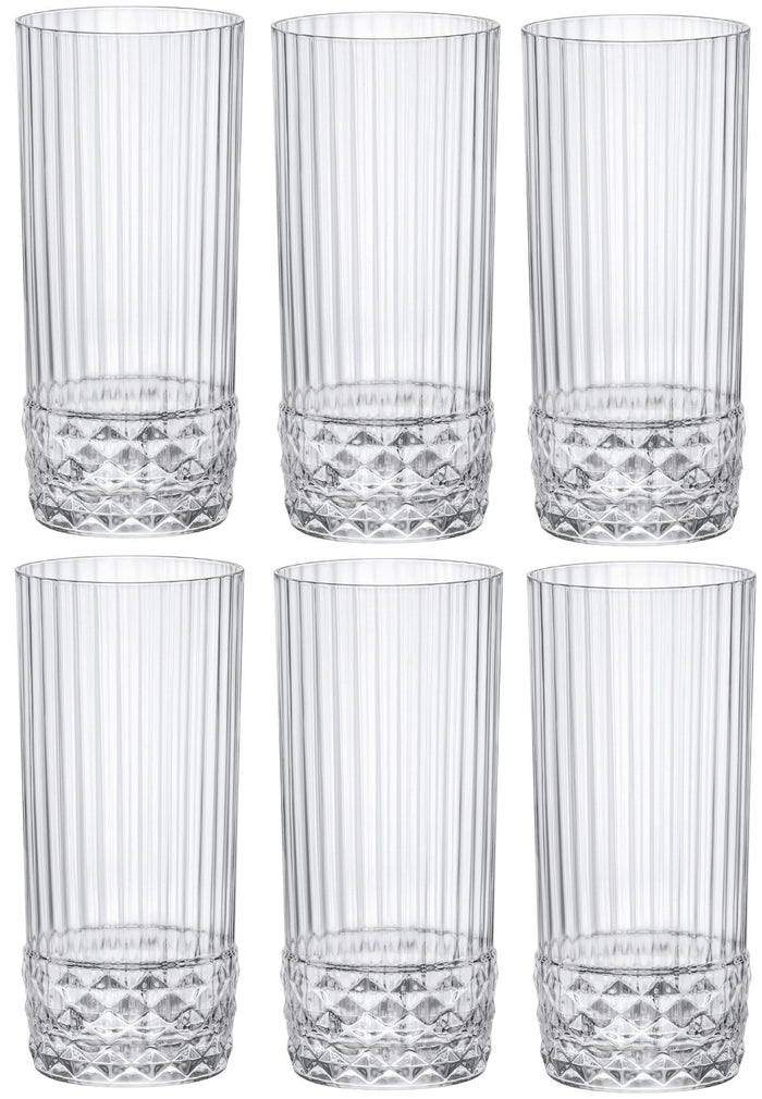 Cocktailset Dolle Mina - Karaf 1.6 L met 6 Longdrinkglazen 490 ml, Cocktaillepel & IJsblokjesvorm