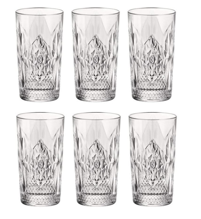 Cocktailset Rooie Annie - Karaf 1.6 L met 6 Longdrinkglazen 490 ml, Cocktaillepel & IJsblokjesvorm