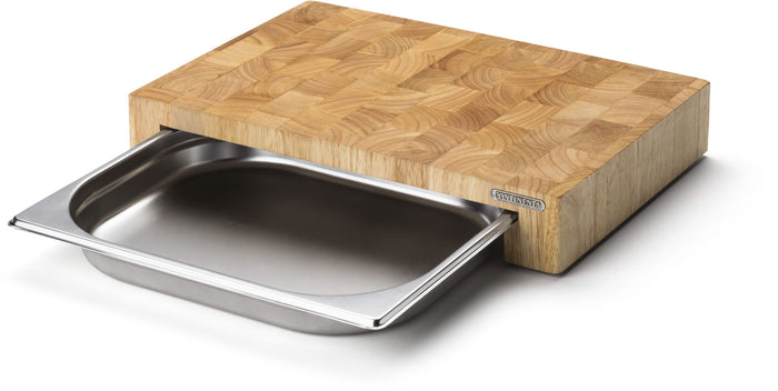 Continenta Houten Snijplank met RVS Lade - Kopshout - 39 x 27 cm