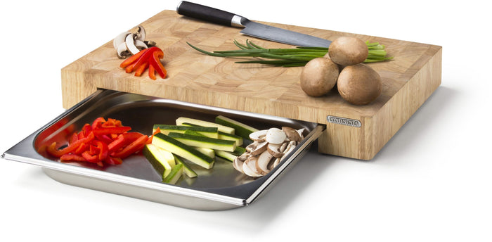 Continenta Houten Snijplank met RVS Lade - Kopshout - 48 x 33 cm