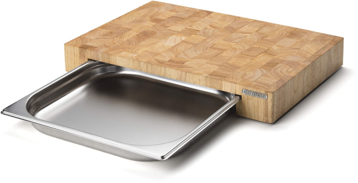 Continenta Houten Snijplank met RVS Lade - Kopshout - 48 x 33 cm