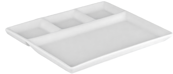 Cookinglife BBQ Borden / Fondueborden / Gourmetborden 4 vakken - 26 x 20 cm - 4 stuks