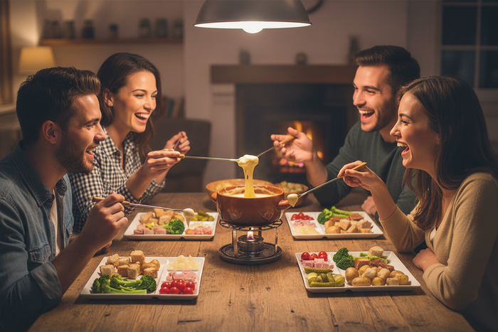 Cookinglife BBQ Borden / Fondueborden / Gourmetborden 5 vakken - 24 x 24 cm - 4 Stuks