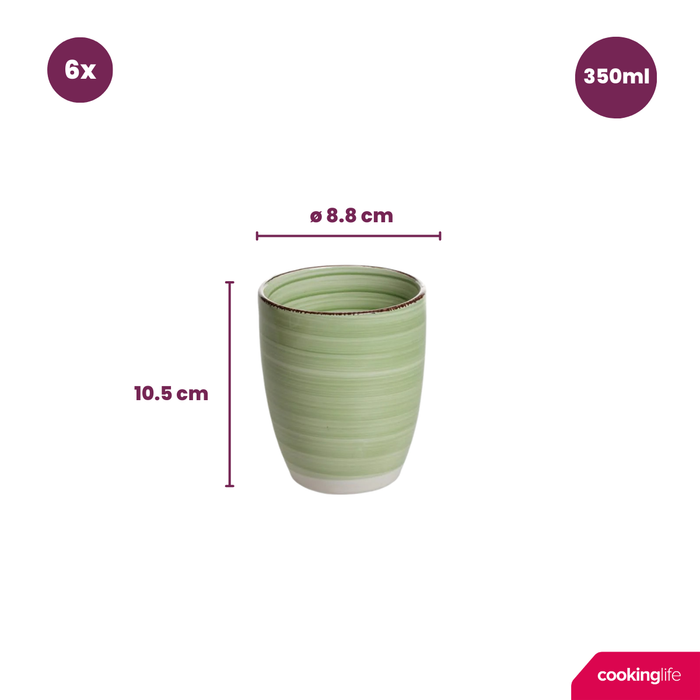 Cookinglife Bekers Delice Groen 350 ml - 6 stuks