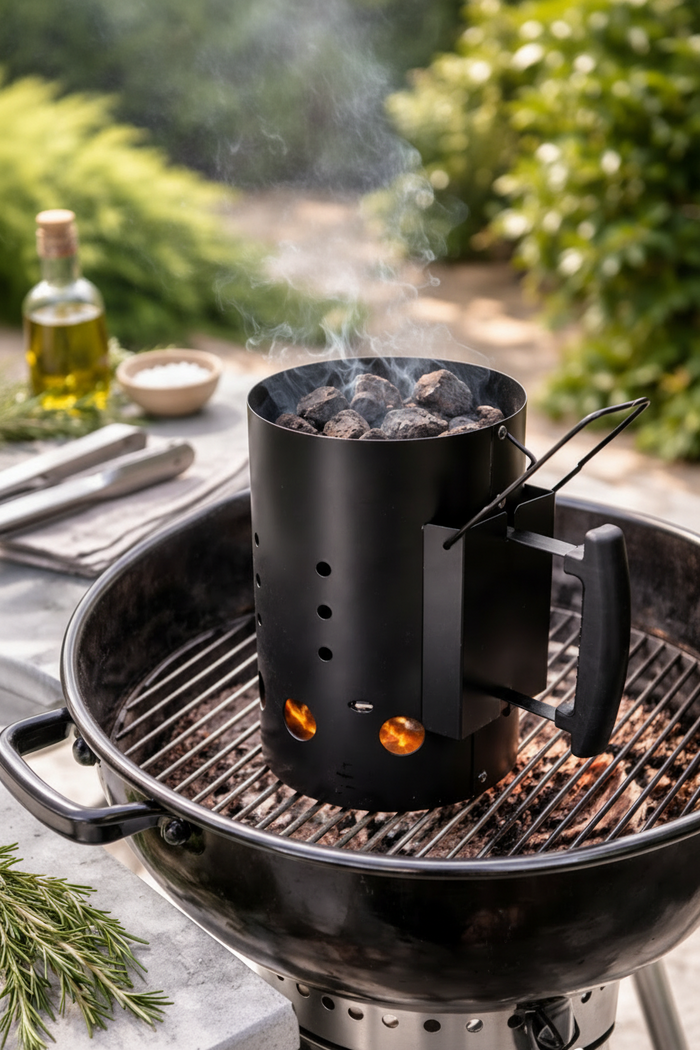 Cookinglife Brikettenstarter BBQ Starter Set - Met 3kg Kokosbriketten & Handschoenen