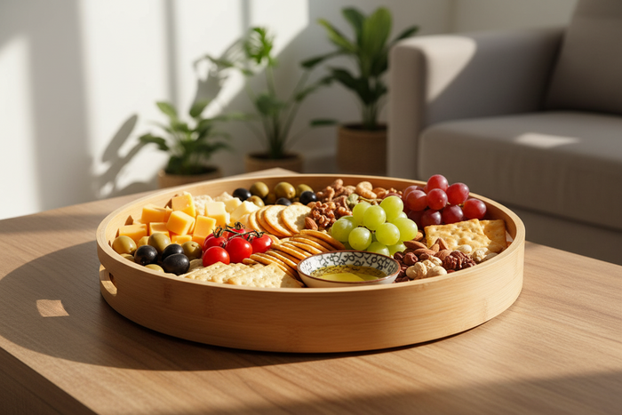 Cookinglife Dienblad Bamboe Rond ø 40 cm - Serveren van Gerechten en Drankjes