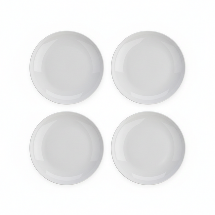 Cookinglife Dinerbord Porselein Ø 27 cm - 4 Stuks - Strak Modern Bord Wit