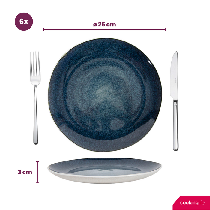 Cookinglife Dinerborden Belize ø 25 cm - 6 stuks