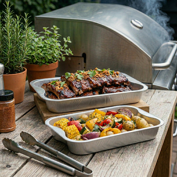 Cookinglife Grill BBQ Aluminium Bakjes / BBQ Grill Tray - 30 x 20 cm - 9 stuks