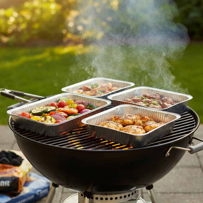 Cookinglife Grill BBQ Aluminium Bakjes / BBQ Grill Tray - 34 x 21 cm - 18 stuks