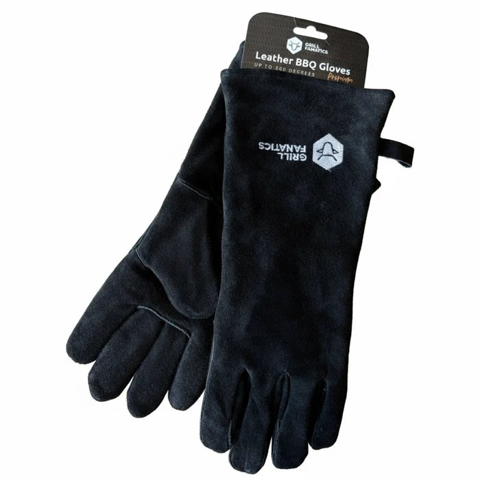 Cookinglife Grill BBQ Handschoenen / Ovenhandschoenen Zwart Leer 500 °C - 2 stuks