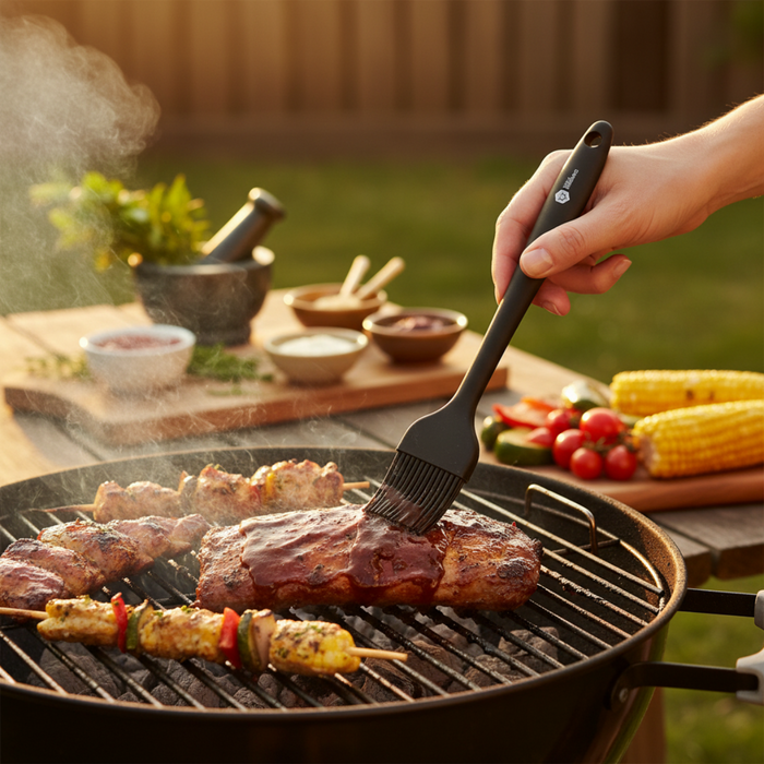 Cookinglife Grill BBQ Kwasten / Bakkwasten - Siliconen - 2 stuks - 21 & 25 cm
