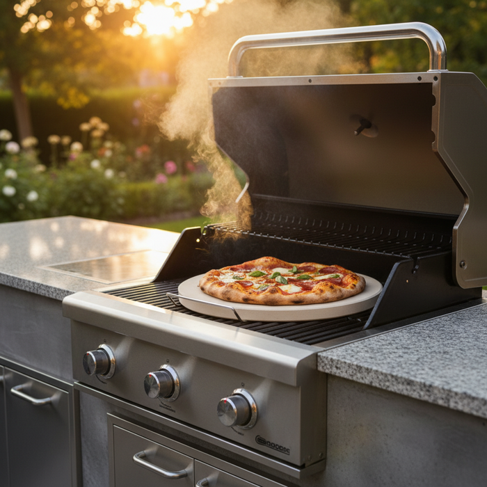 Cookinglife Grill Pizzasteen met houder ø 38 cm