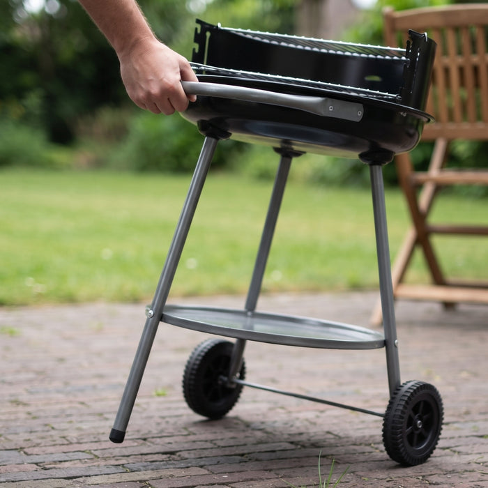 Cookinglife Halfopen BBQ met wielen Fire & Flavour - Houtskool - 51 cm - Zwart