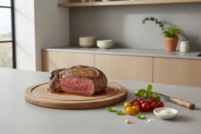 Cookinglife Houten Snijplank Acacia Pure Wood Ø 25 cm - Met Sapgeul - Keuken Snijden