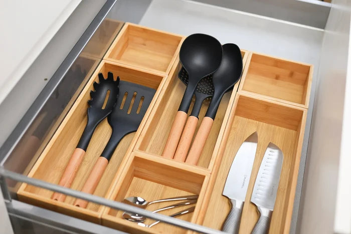 Cookinglife Keukengerei set - Kookgerei set - hout zwart 4 delig - Schuimspaan, soeplepel, bakspaan & opscheplepel