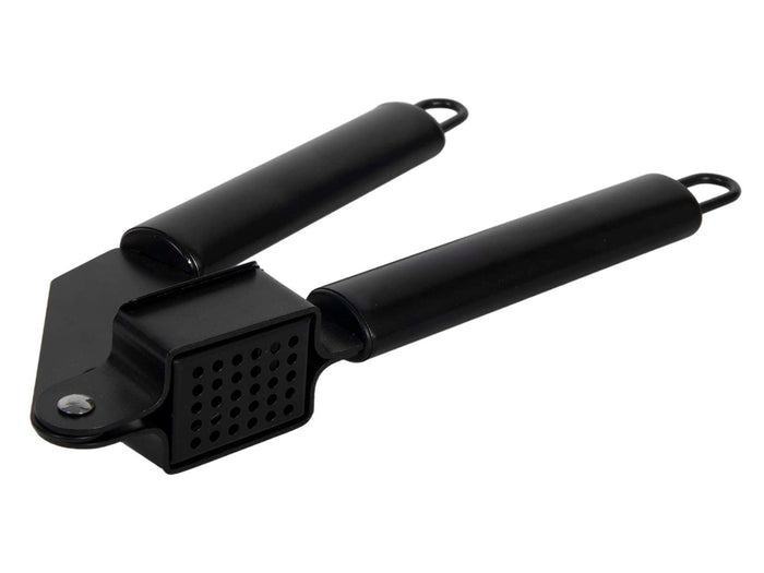Cookinglife Knoflookpers Zwart 19 cm - Knoflookpers voor verse knoflook - Eenvoudig te reinigen - Stevig RVS persgedeelte - Comfortabele kunststof handgrepen - Duurzaam en stijlvol - 190 x 50 x 30 mm - Keukengerei - Keuken accessoires