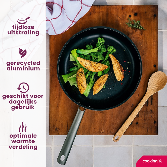 Cookinglife Koekenpan ProForge ø 28 cm - geschikt voor alle warmtebronnen - keramische anti-aanbaklaag