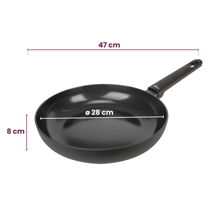 Cookinglife Koekenpannenset Black Cera 2-Delig - ø 24 & 28 cm - geschikt voor alle warmtebronnen - keramische anti-aanbaklaag