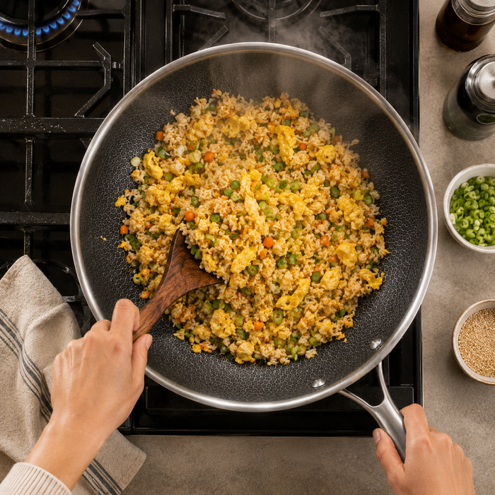Cookinglife Koekenpannenset HexaCook - Hybride Pan 2-Delig ø 24 & 28 cm - NON STICK - geschikt voor alle warmtebronnen - keramische anti-aanbaklaag