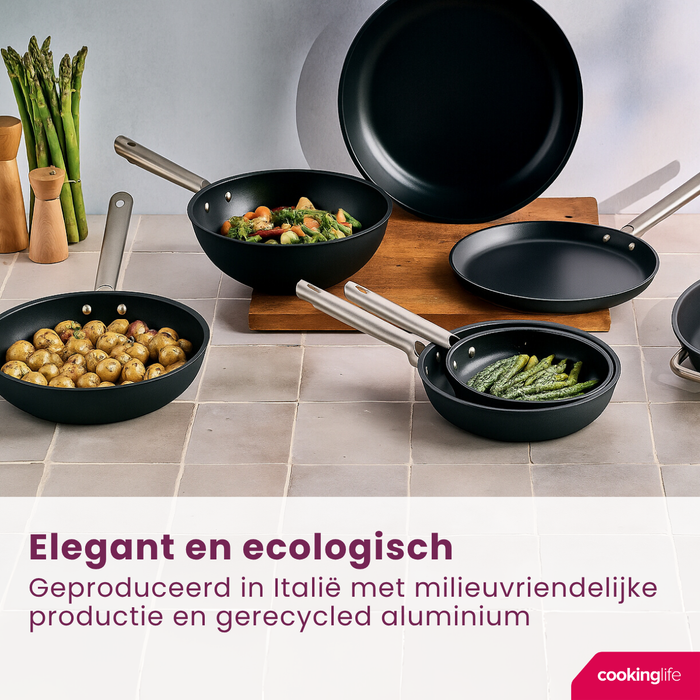 Cookinglife Koekenpannenset ProForge 2-Delig ø 24 & 28 cm - geschikt voor alle warmtebronnen - keramische anti-aanbaklaag