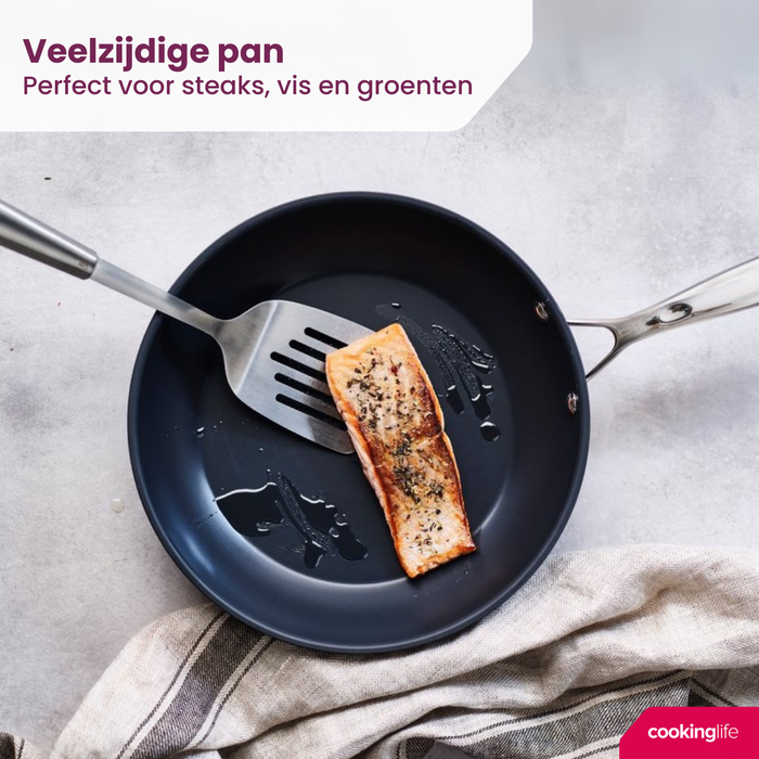 Cookinglife Koekenpannenset Revolt 2-Delig ø 24 & 28 cm - geschikt voor alle warmtebronnen - keramische anti-aanbaklaag